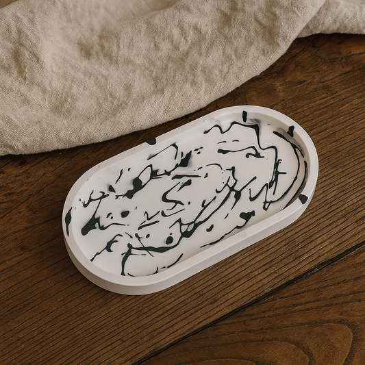 Dekorativna tacna - Crno - beli model