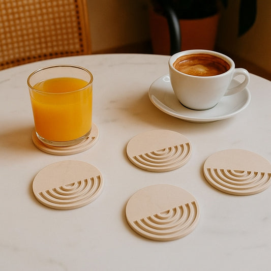 Rebrasti podmetači za čaše - 6 komada